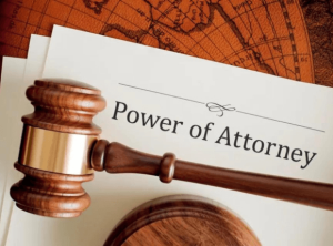 Power of Attorney document being notarized by a Smithtown mobile notary services in Suffolk County, NY.